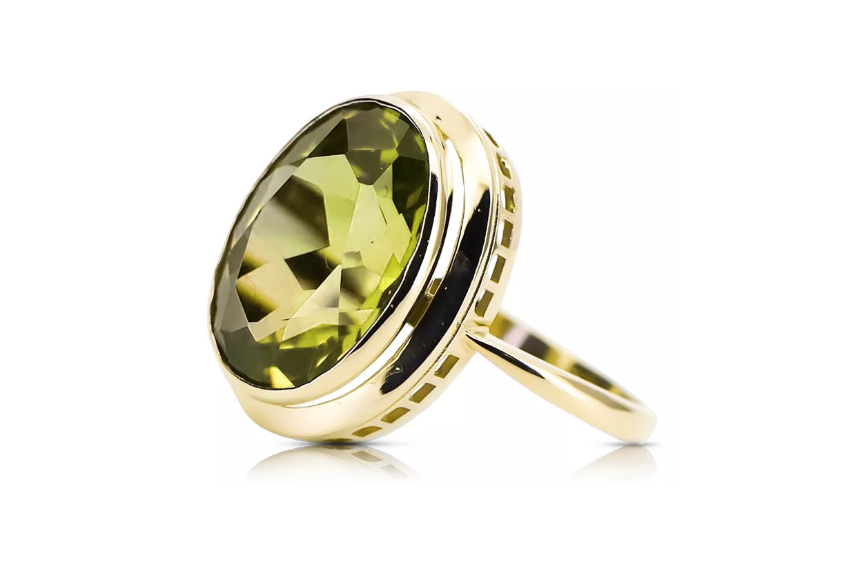 Vintage  Žltý peridot 14k žlté zlato vrc285y